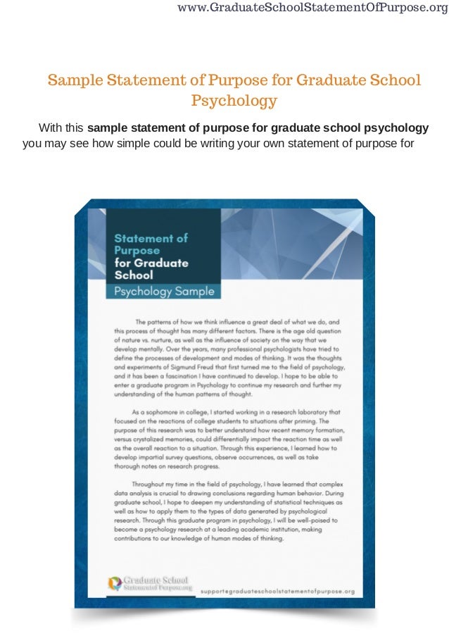 Statement of Purpose for Graduate School | Sample great statement of purpose for graduate school