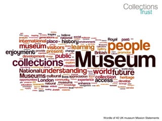 Wordle of 40 UK museum Mission Statements
 