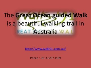 The Great Ocean guided Walk
is a beautiful walking trail in
Australia
http://www.walk91.com.au/
Phone : +61 3 5237 1189
 
