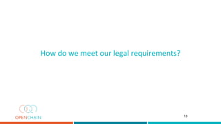 How do we meet our legal requirements?
13
 