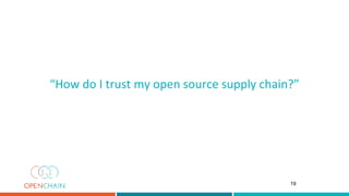 “How do I trust my open source supply chain?”
19
 