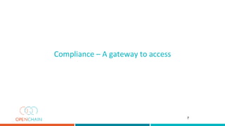 Compliance – A gateway to access
7
 