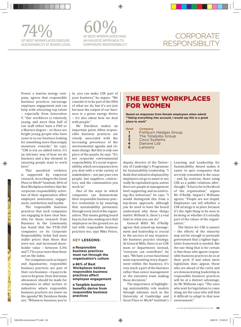 Great Place To Work 2010 UK Report