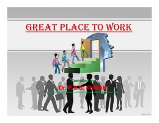 GREAT PLACE TO WORKGREAT PLACE TO WORK
Compiled byCompiled by
Dr. P.B.S. KUMARDr. P.B.S. KUMAR
B,Sc, MA(PM), MA (Ind.Eco.) ,MBA(HR),BGL,DLL,PGDIR&PM ,P.hd (in HR)
 