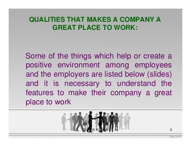 What Qualities Make A Company A Great Place To Work - The Cover Letter