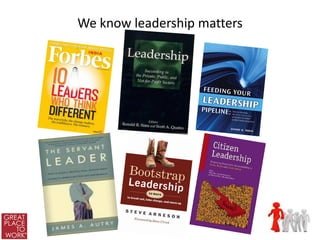 We know leadership matters
 