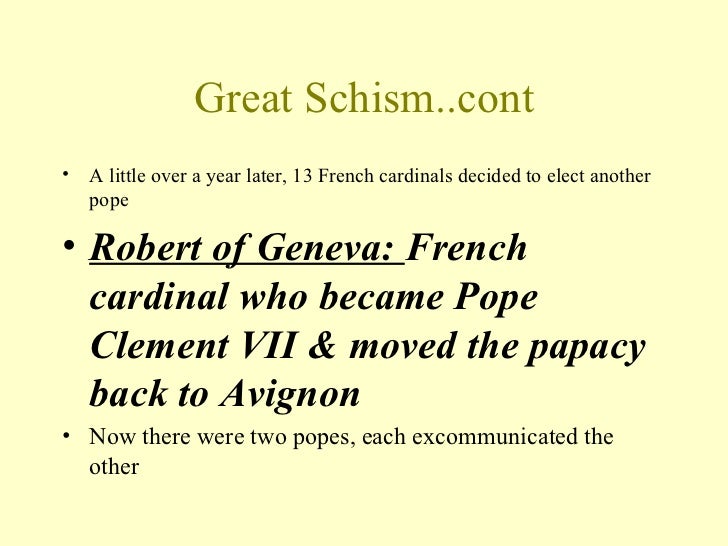 what was the major cause of the great schism
