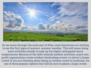 Great Summer Fundraising Ideas