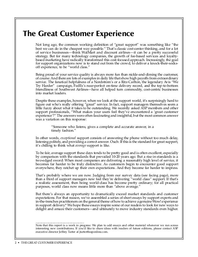 an essay on good customer service