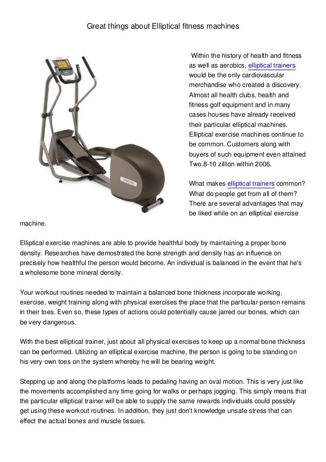 Benefits Of Elliptical exercise machines