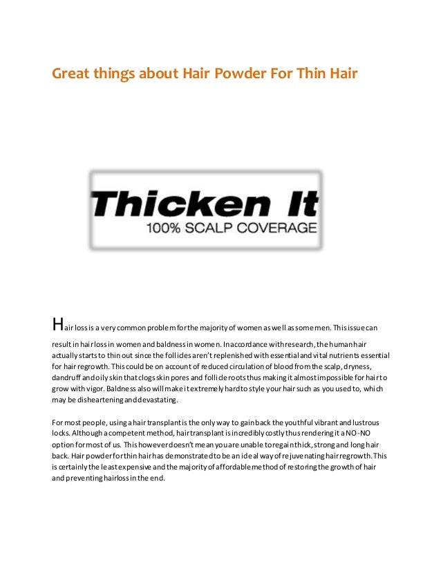 Hair Powder For Thin Hair
