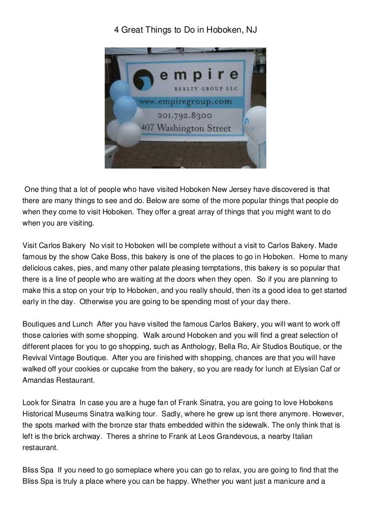 4 Great Things to Do in Hoboken, NJ