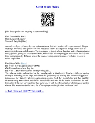 Great White Shark | PDF