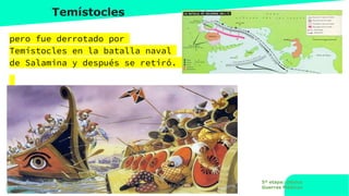 www.profesorfrancisco.es (CC BY-NC-SA 4.0)
Temístocles
pero fue derrotado por
Temístocles en la batalla naval
de Salamina y después se retiró.
5ª etapa: clásica
Guerras Médicas
 