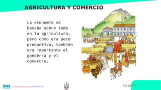 www.profesorfrancisco.es (CC BY-NC-SA 4.0)
AGRICULTURA Y COMERCIO
La economía se
basaba sobre todo
en la agricultura,
pero como era poco
productiva, también
era importante el
gandería y el
comercio.
La polis
 