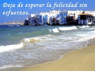 Deja de esperar la felicidad sin esfuerzos. 