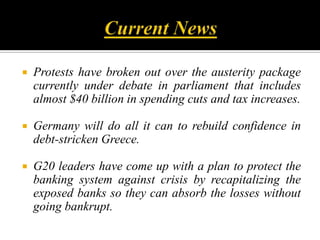 Measures5.ECB starts buying govt. debt from secondary market to reduce bond spread and to increase the confidence of investor . Between May 2010 to June 2011 ECB purchased €78 billion bonds ,out of which €45 billion from Greece govt.