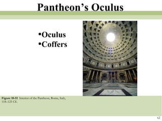 Figure 10-51  Interior of the Pantheon, Rome, Italy, 118–125 CE.  62 Pantheon’s Oculus Oculus Coffers 