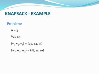 Greedy Algorithm - Knapsack Problem | PPTX