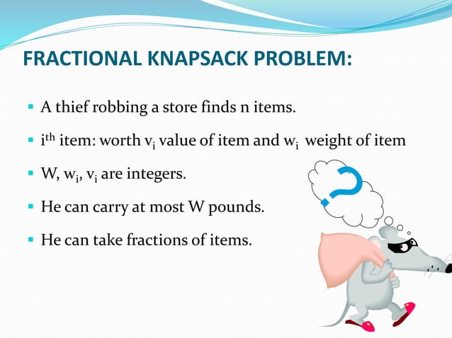 Greedy Algorithm - Knapsack Problem | PPTX