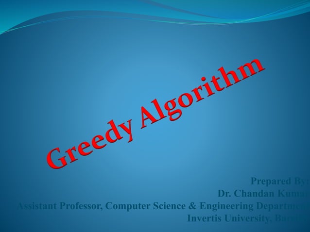 Greedy algorithm | PPT