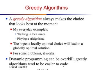 Greedy algorithms | PPT