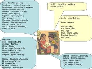Greek words in Spanish | PPT