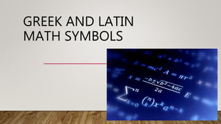 Greek and latin math symbols | PPT