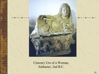 Cinerary Urn of a Woman, Alabaster, 2nd B.C. 