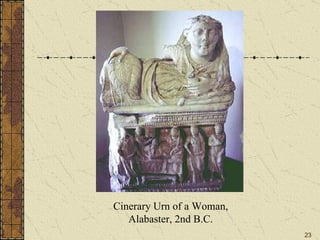 Cinerary Urn of a Woman, Alabaster, 2nd B.C. 