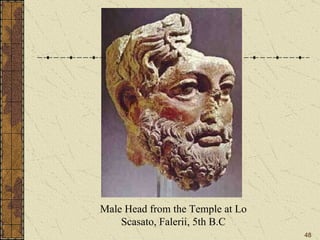 Male Head from the Temple at Lo Scasato, Falerii, 5th B.C 