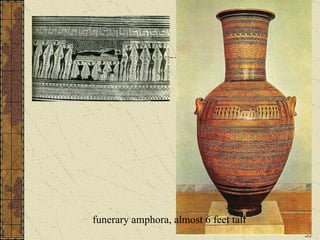 funerary amphora, almost 6 feet tall 