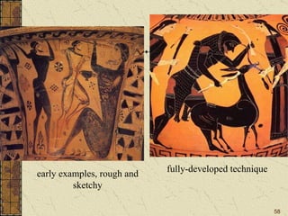 fully-developed technique early examples, rough and sketchy 