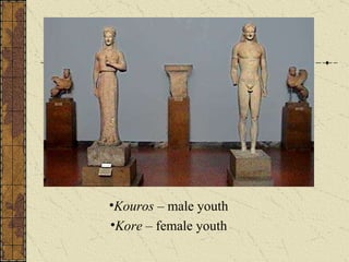 Kouros  – male youth Kore  – female youth 