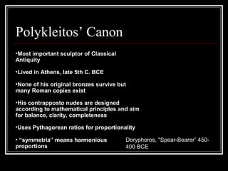 Polykleitos Math LVV4U: Introduction to Ancient Greek Art | PPT
