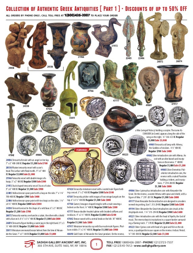 Sadigh Gallery Ancient Greek Artifacts Sale Part 1