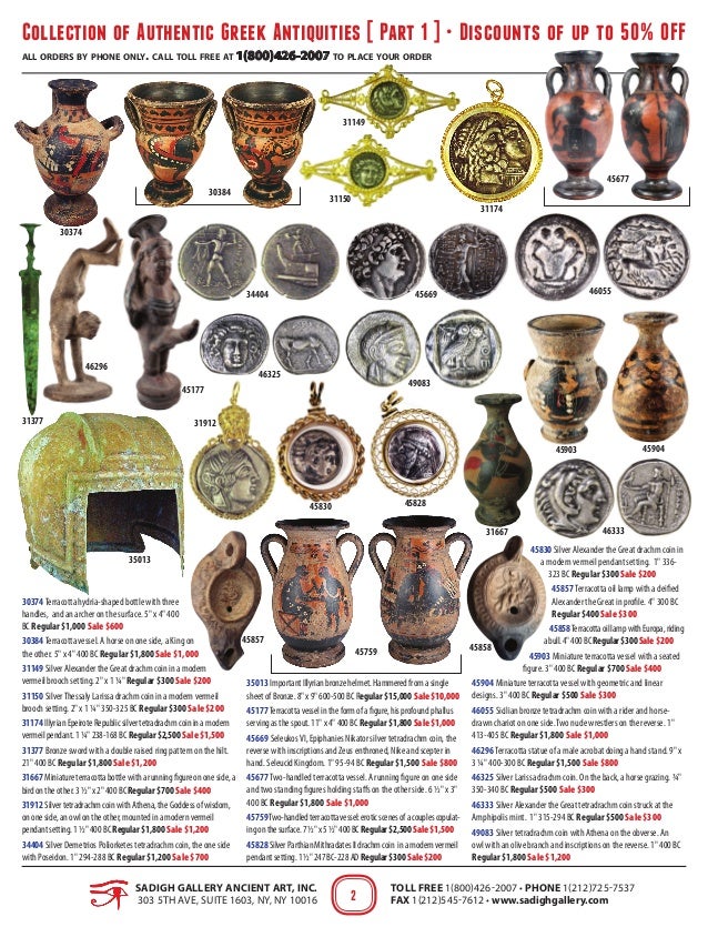 Sadigh Gallery Ancient Greek Artifacts Sale Part 1