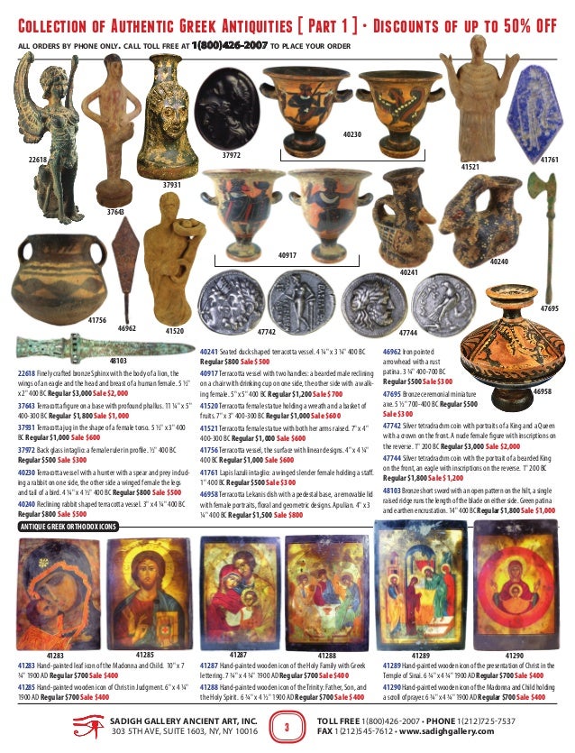 Sadigh Gallery Ancient Greek Artifacts Sale Part 1