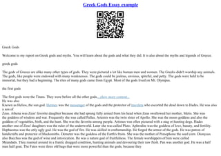 greek gods essay topic