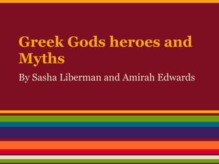 Greek gods heroes and myths