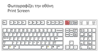 Φωτογραφίζει την οθόνη
Print Screen
 