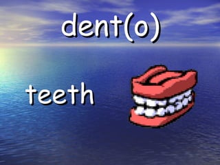 dent(o) teeth
