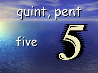 quint, pent five