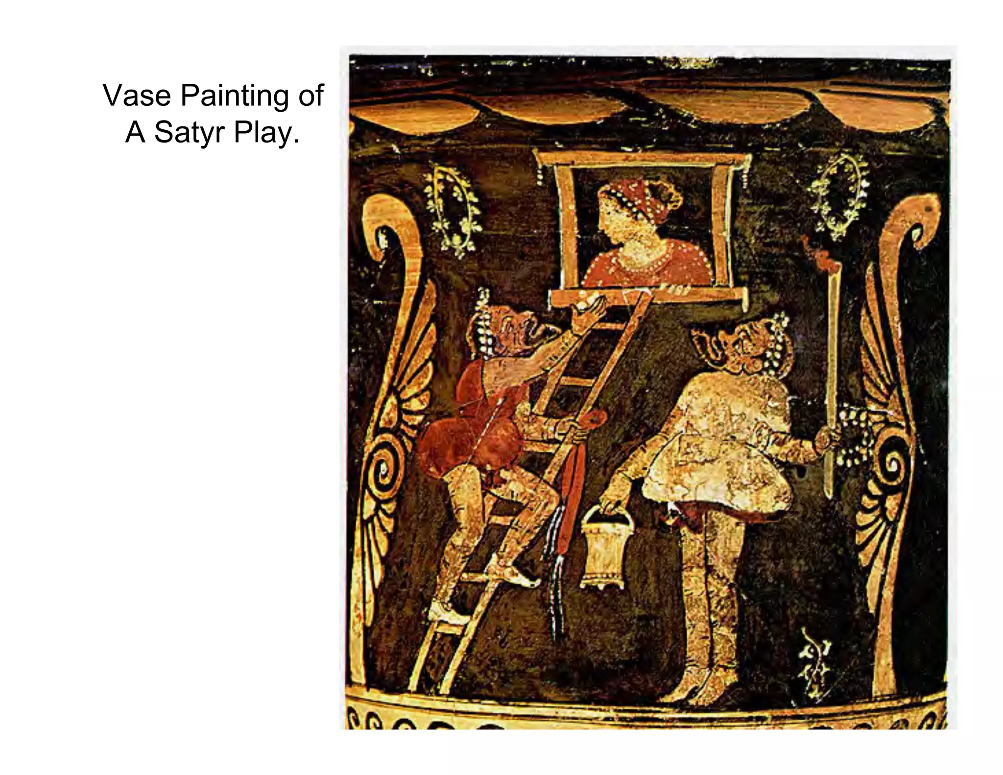 Vase Painting of
 A Satyr Play.
 