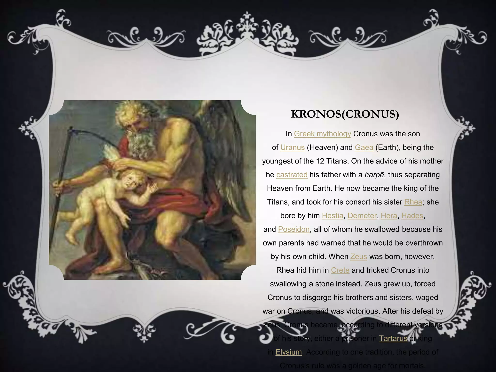Kronos Definition Greek mythology | PPTX