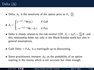 Greeks of Financial Derivatives - Mathematical finance | PDF