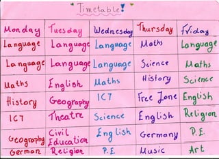 Task 3 - School subjects & timetables (Greece)