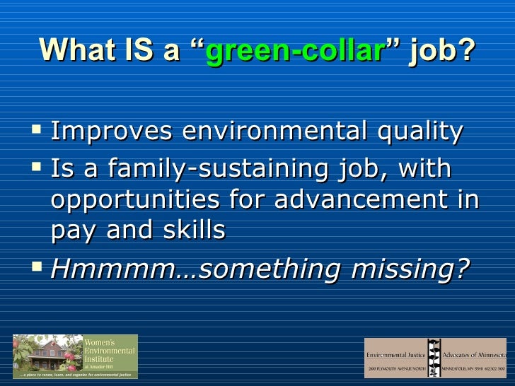 Green Collar Jobs And Your Community