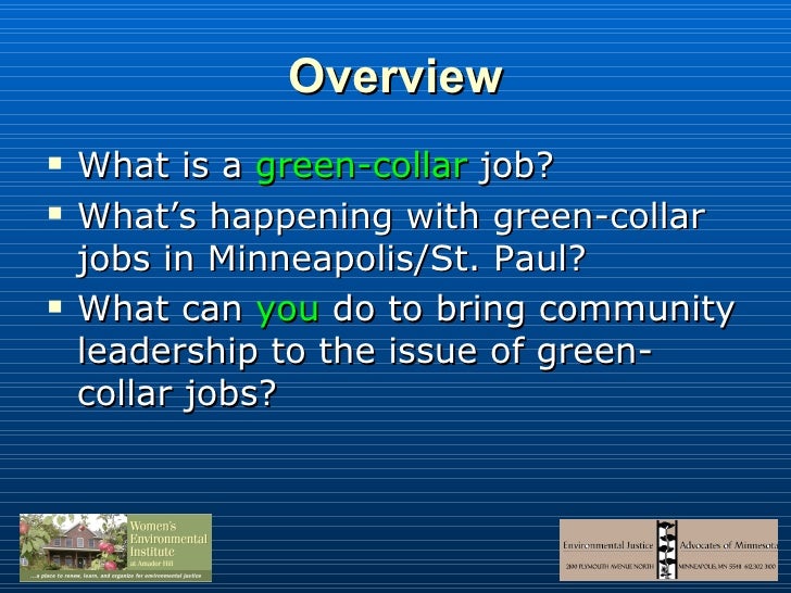 Green Collar Jobs And Your Community
