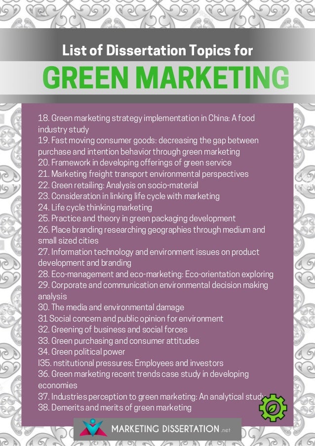 dissertation project on green marketing